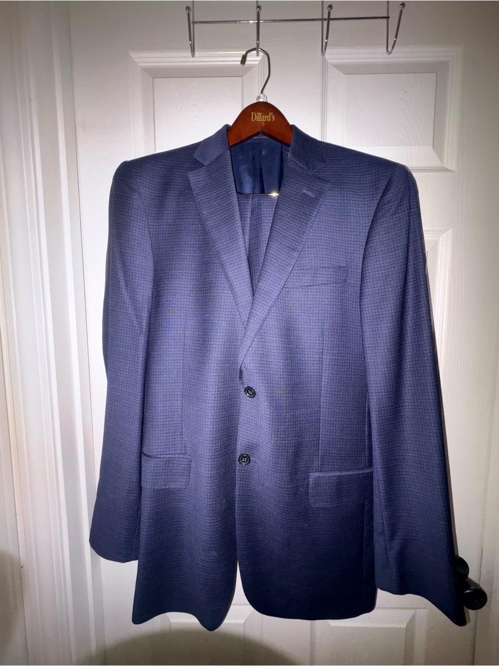 Hart Schaffner Marx 42L Navy 2 Piece Suit Made in USA